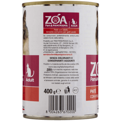 ZOA Adult Patè con Vitello 400 g – immagine 10