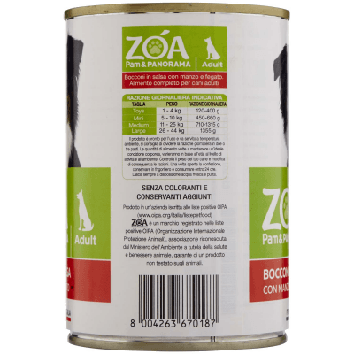 ZOA Adult Bocconi in Salsa con Manzo e Fegato 415 g – immagine 10