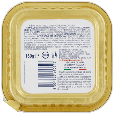 ZOA Adult Patè con Vitello e Piselli 150 g – immagine 11