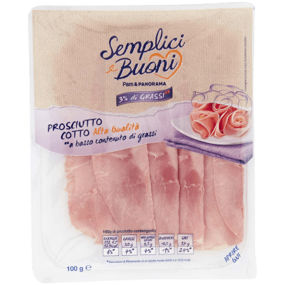 SEMPLICI E BUONI 3% di Grassi Prosciutto Cotto Alta Qualità 100 g – immagine 9