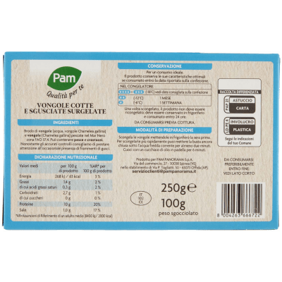 PAM PANORAMA Vongole cotte e sgusciate surgelate 250 g – immagine 11