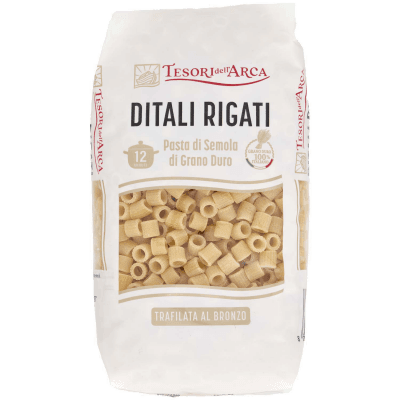 TESORI DELL'ARCA Pasta di Semola di Grano Duro Ditali Rigati 500 g – immagine 9