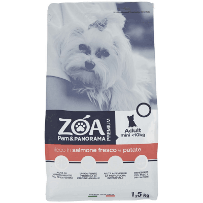 ZOA PREMIUM Adult mini <10kg esigenti ricco in salmone fresco e patate 1,5 kg – immagine 9