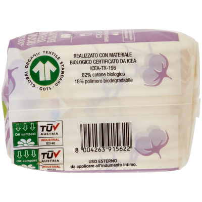 ARKALIA BIO Assorbenti Giorno Cotone Biologico con Ali Ripiegati in Bustina 12 pz – immagine 10