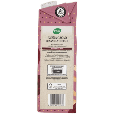 PAM Avena e Cacao Bevanda Vegetale 1 L – immagine 12