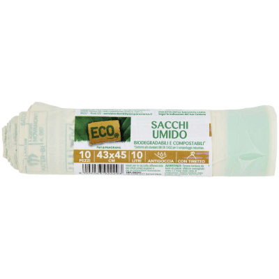 ECO Sacchi Umido Biodegradabili e Compostabili* 43 x 45 cm 10 Litri 10 pz – immagine 9