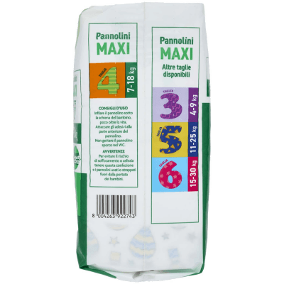 PAM PANORAMA Linea Baby Pannolini Maxi Taglia 4 7-18 Kg 18 pz – immagine 12