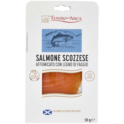 TESORI DELL'ARCA Salmone Scozzese Affumicato con Legno di Faggio 50 g – immagine 9