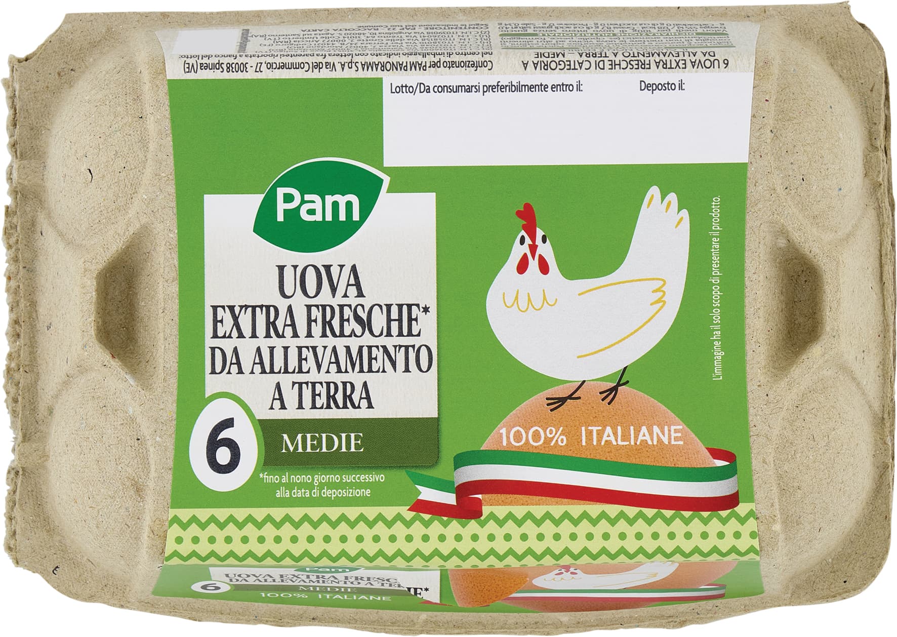 PAM PANORAMA 6 Uova extra fresche Medie da Allevamento a Terra – immagine 2