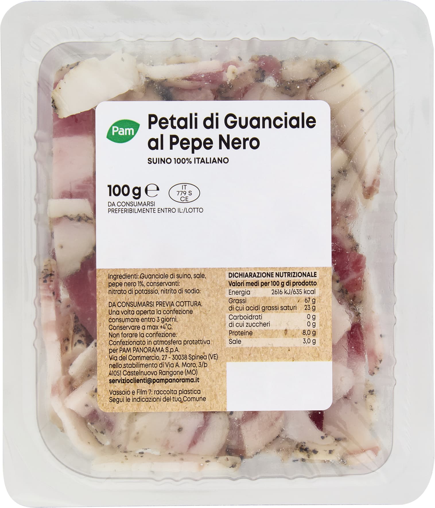 PAM Petali di Guanciale al Pepe Nero 100 g – immagine 2