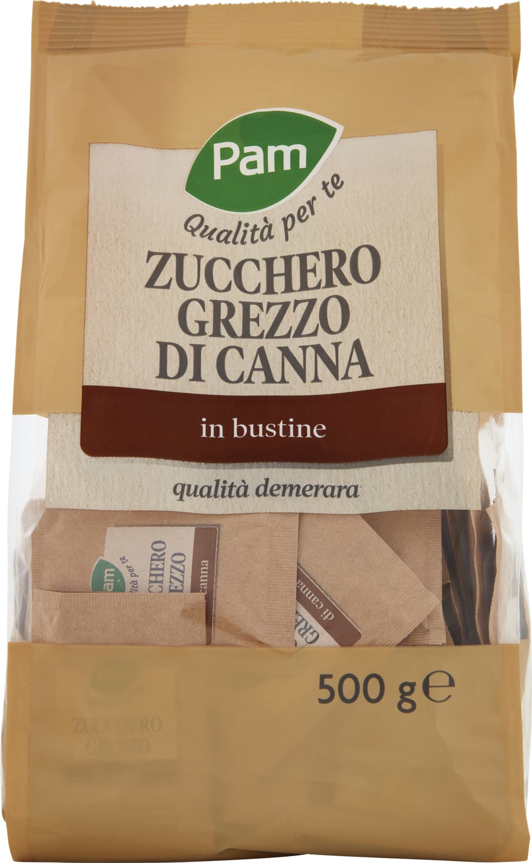 PAM PANORAMA Zucchero Grezzo di Canna in bustine 500 g – immagine 2