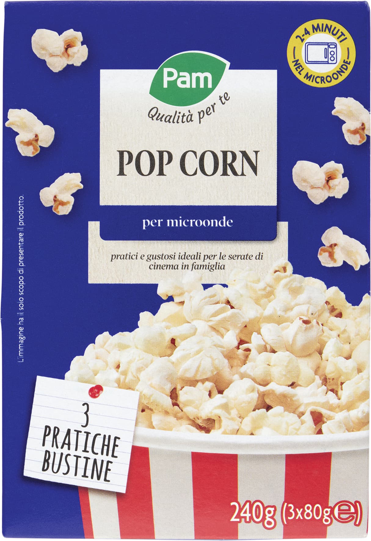 PAM Qualità per te Pop Corn per micronde 240 g – immagine 2