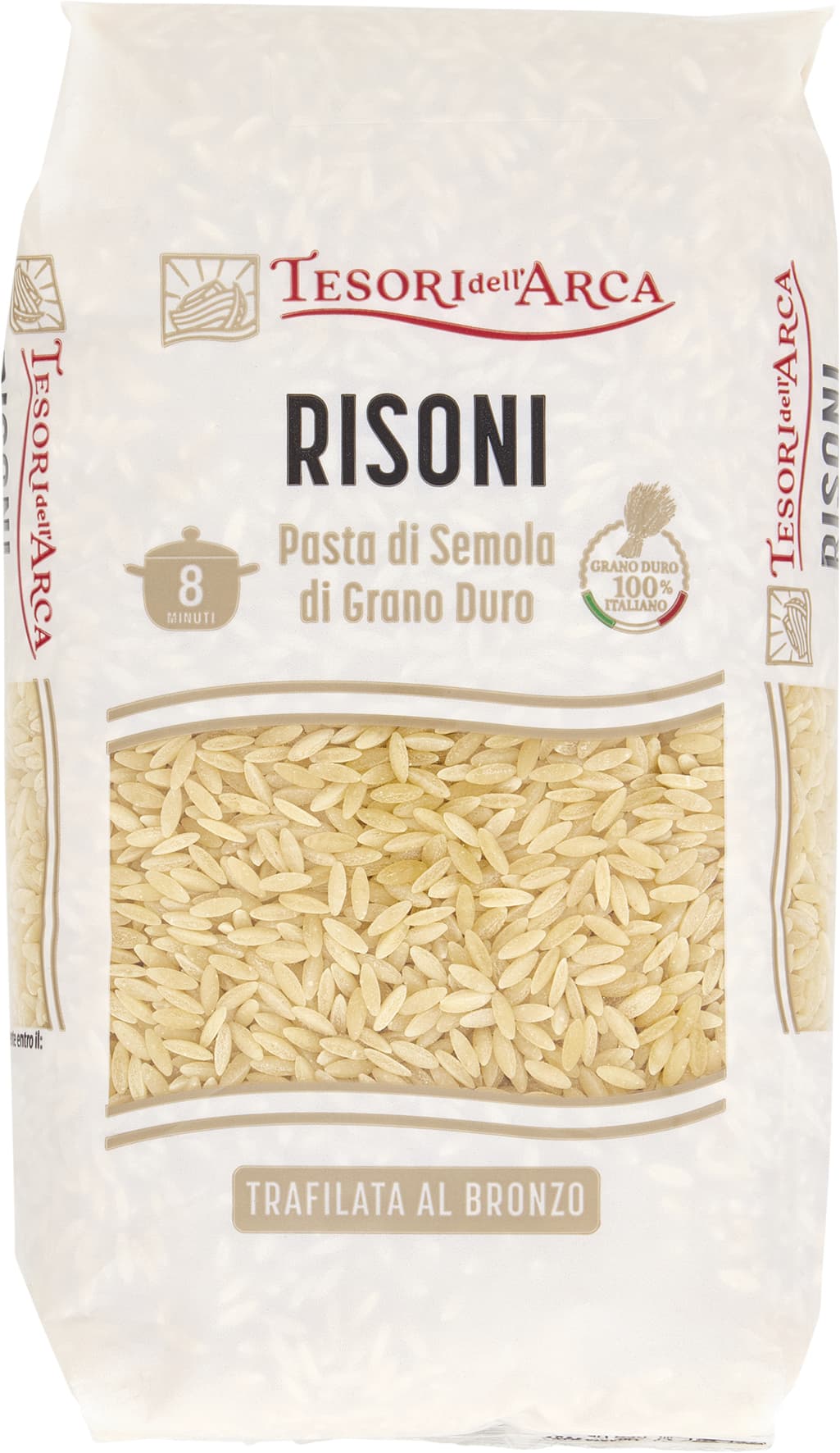 TESORI DELL'ARCA Pasta di Semola di Grano Duro Risoni 500 g – immagine 2