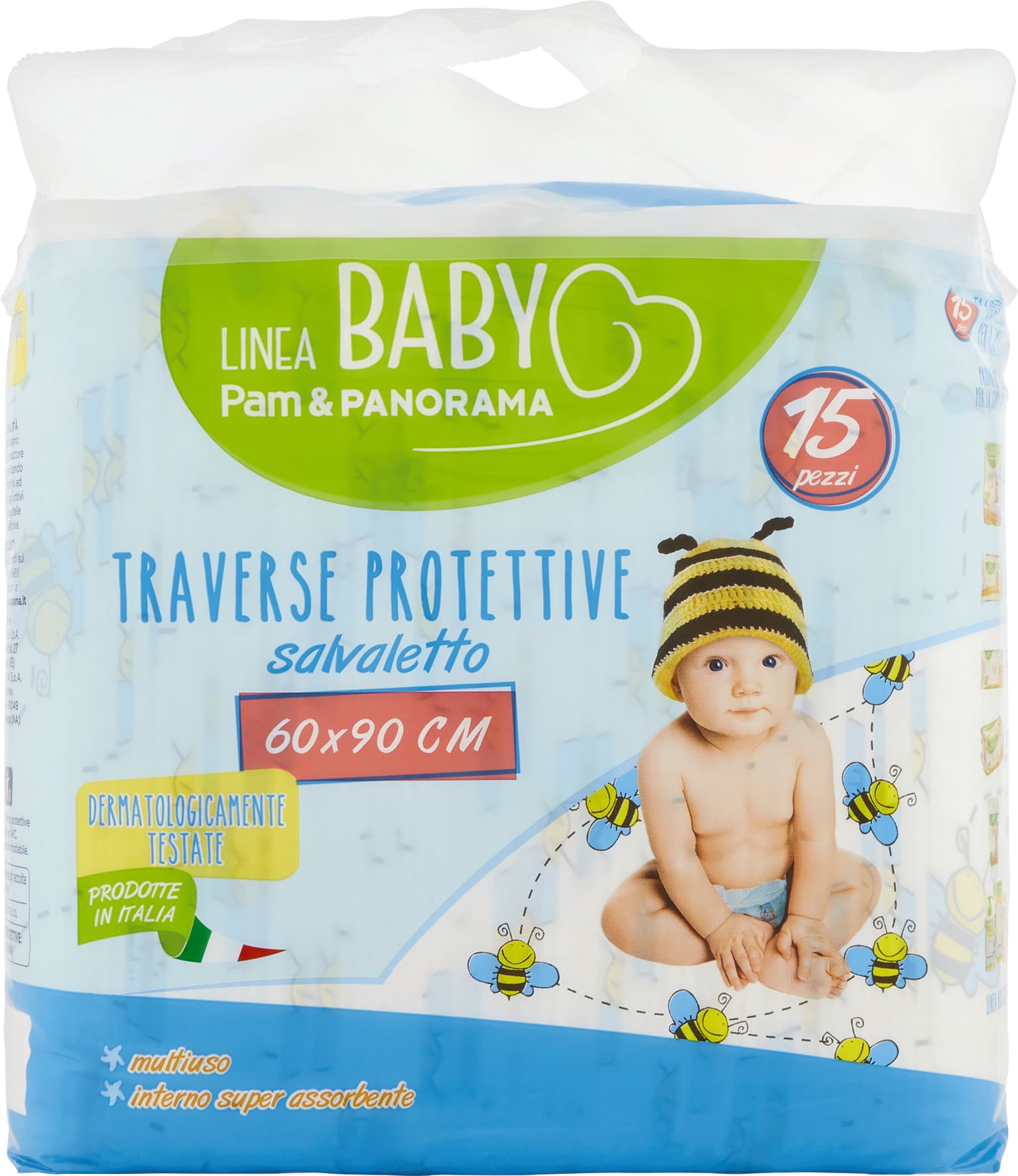 PAM PANORAMA Linea Baby Traverse Protettive salvaletto 60x90 cm 15 pz – immagine 2