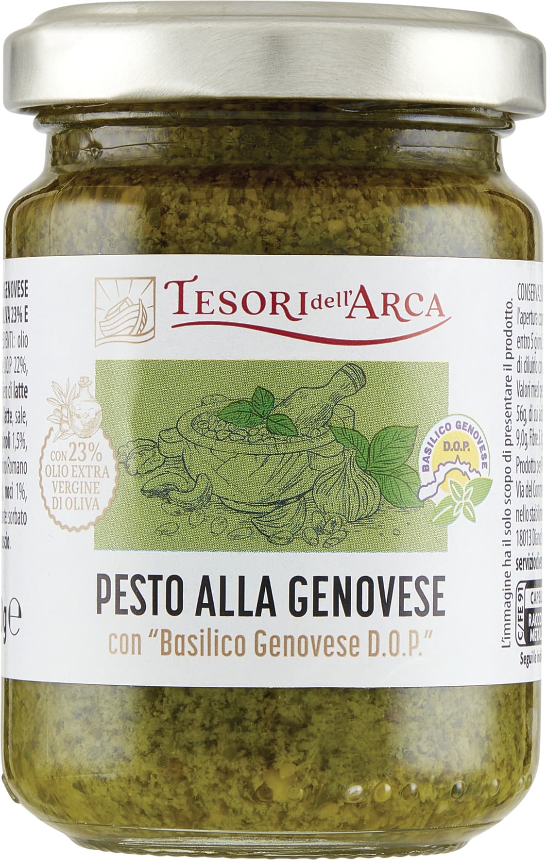 TESORI DELL'ARCA Pesto alla Genovese con "Basilico Genovese D.O.P." 130 g – immagine 2
