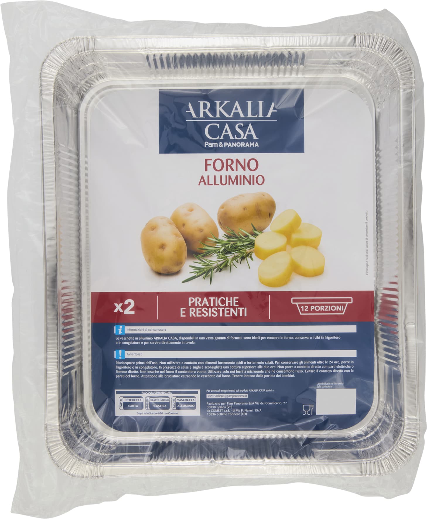 ARKALIA CASA Vaschette Forno Alluminio 12 Porzioni 2 pz – immagine 2