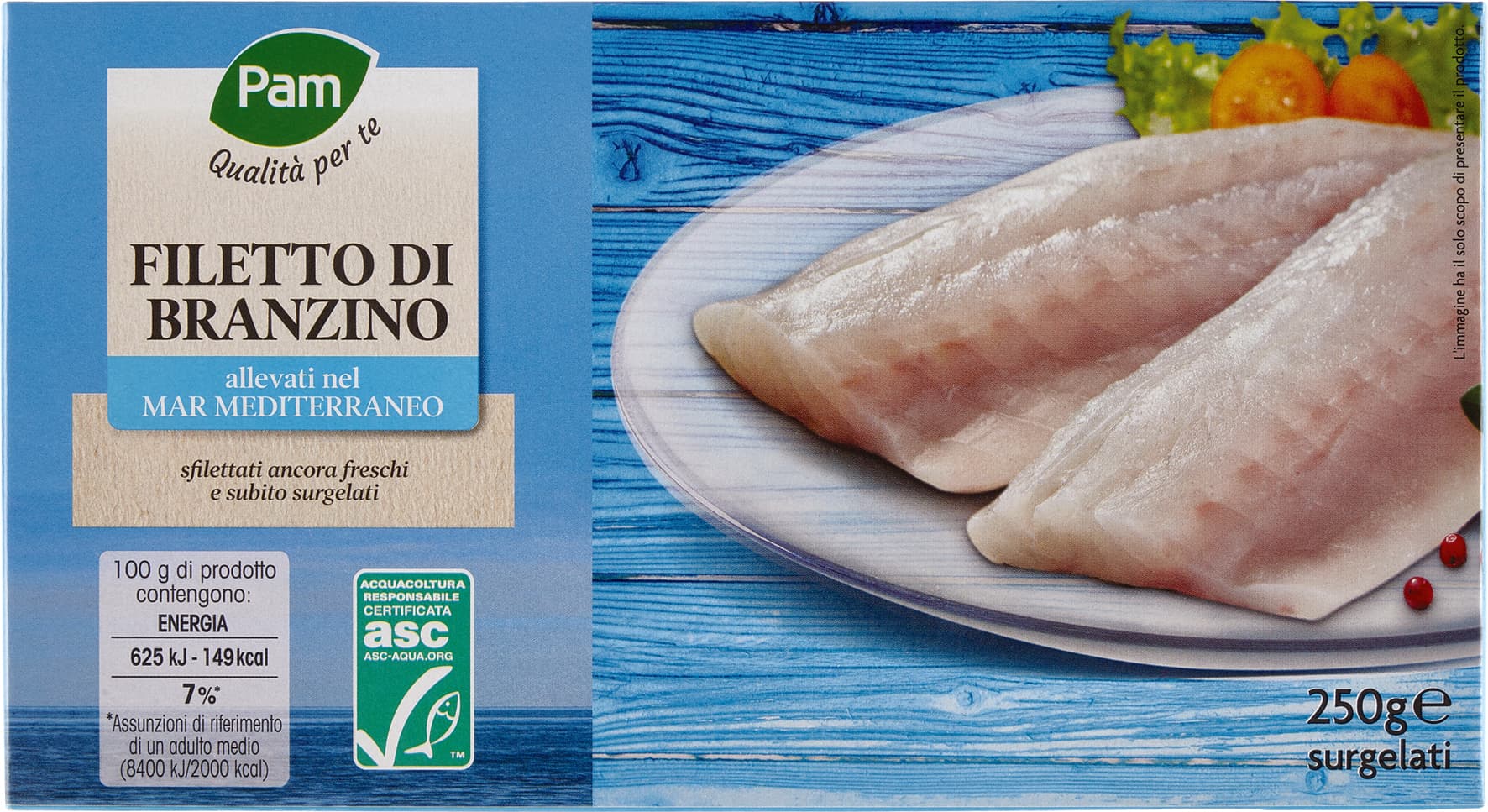 PAM PANORAMA Filetti di Branzino surgelati 250 g – immagine 2