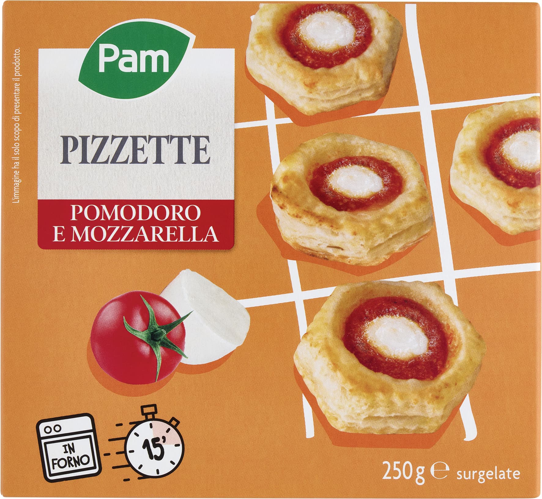 PAM Pizzette Pomodoro e Mozzarella surgelate 250 g – immagine 2