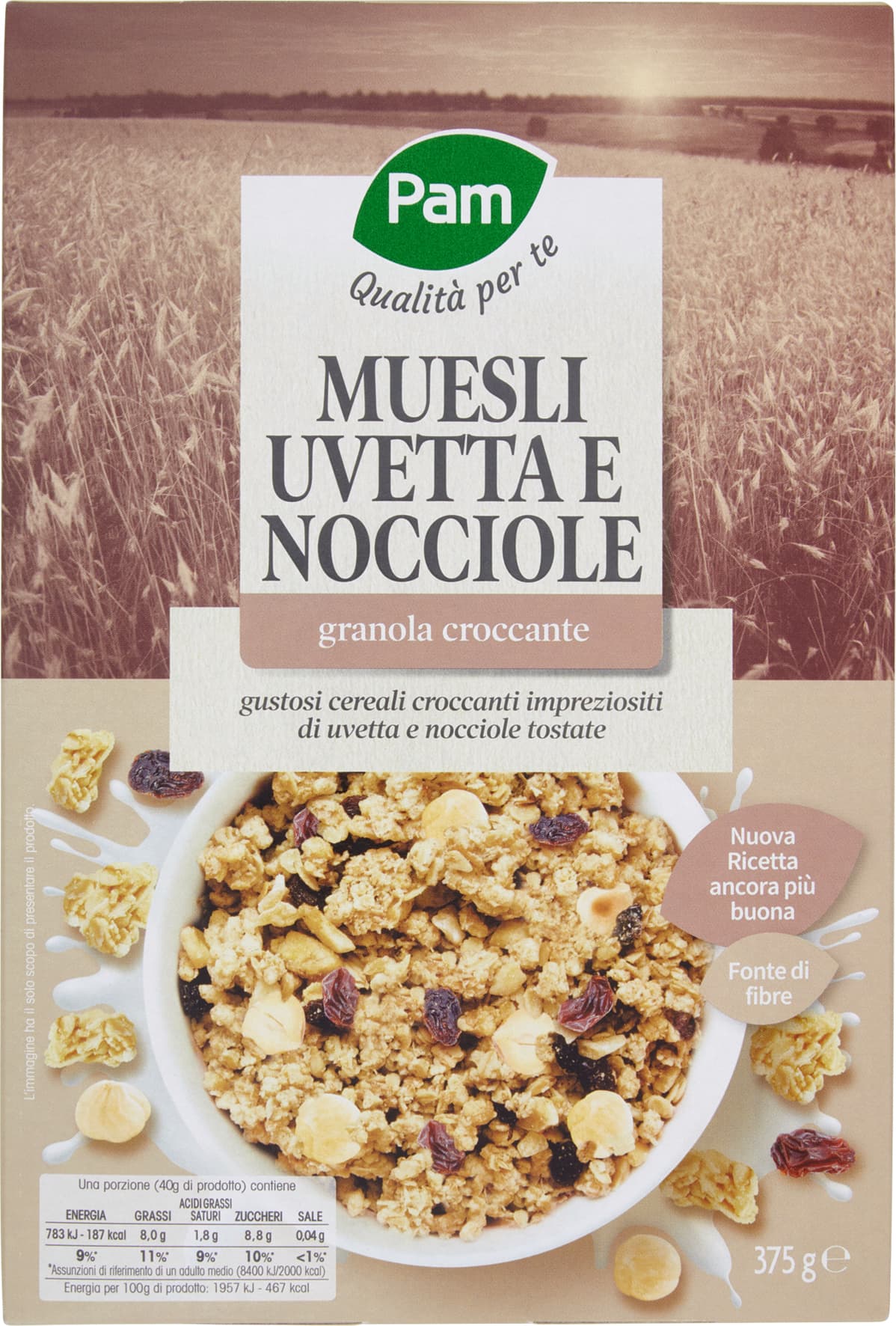 PAM Qualità per te Muesli Uvetta e Nocciole granola croccante 375 g – immagine 2
