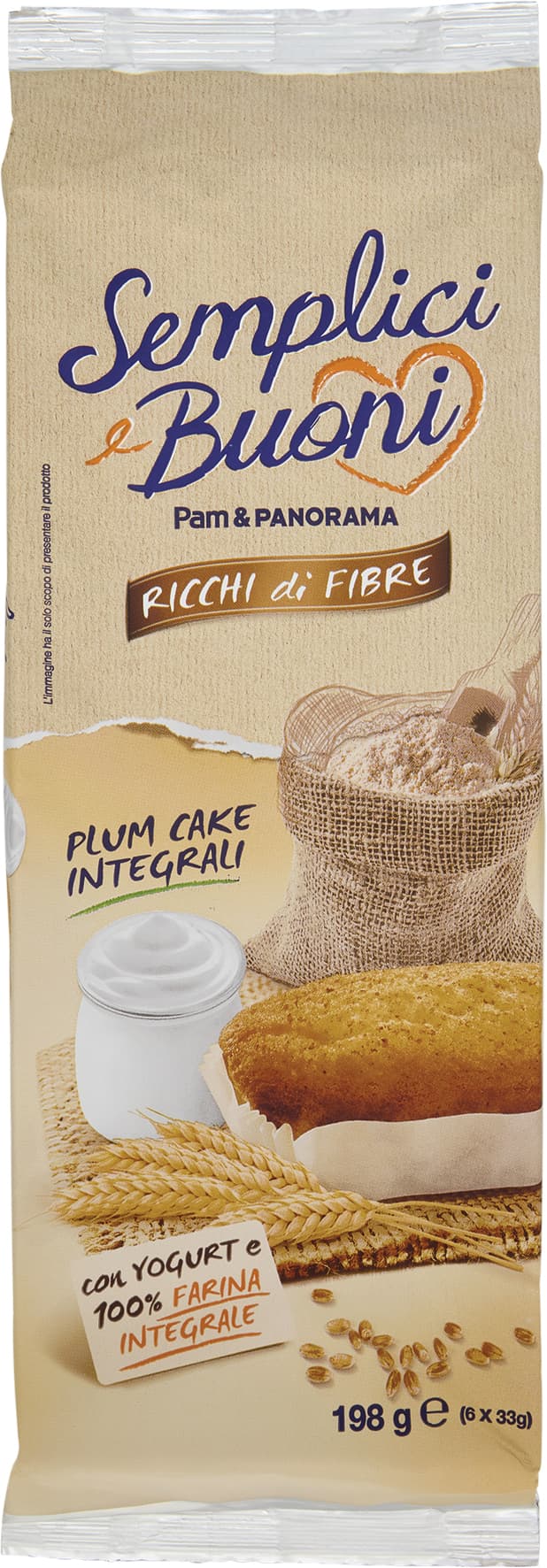 SEMPLICI E BUONI Ricchi di Fibre Plum Cake Integrali 6 x 33 g – immagine 2