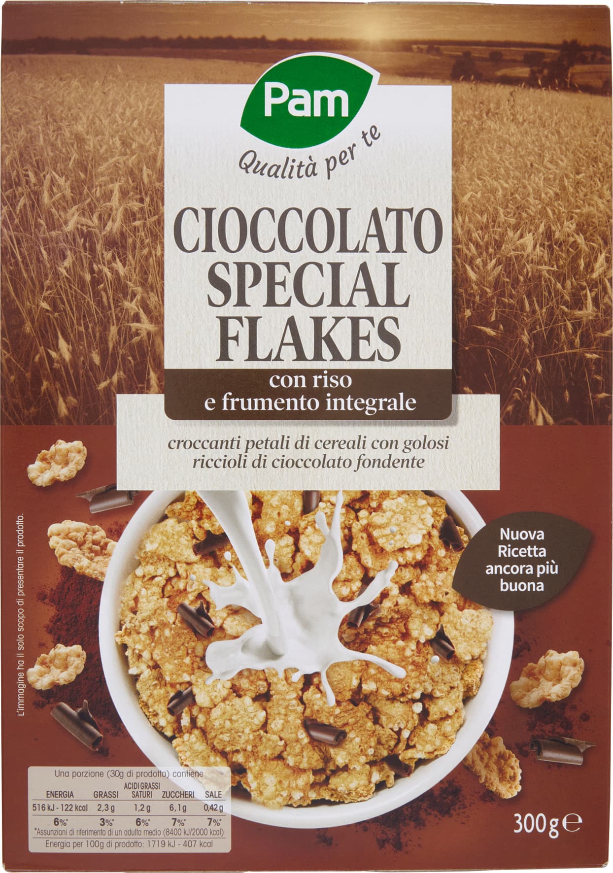 PAM Qualità per te Cioccolato Special Flakes con riso e frumento integrale 300 g – immagine 2