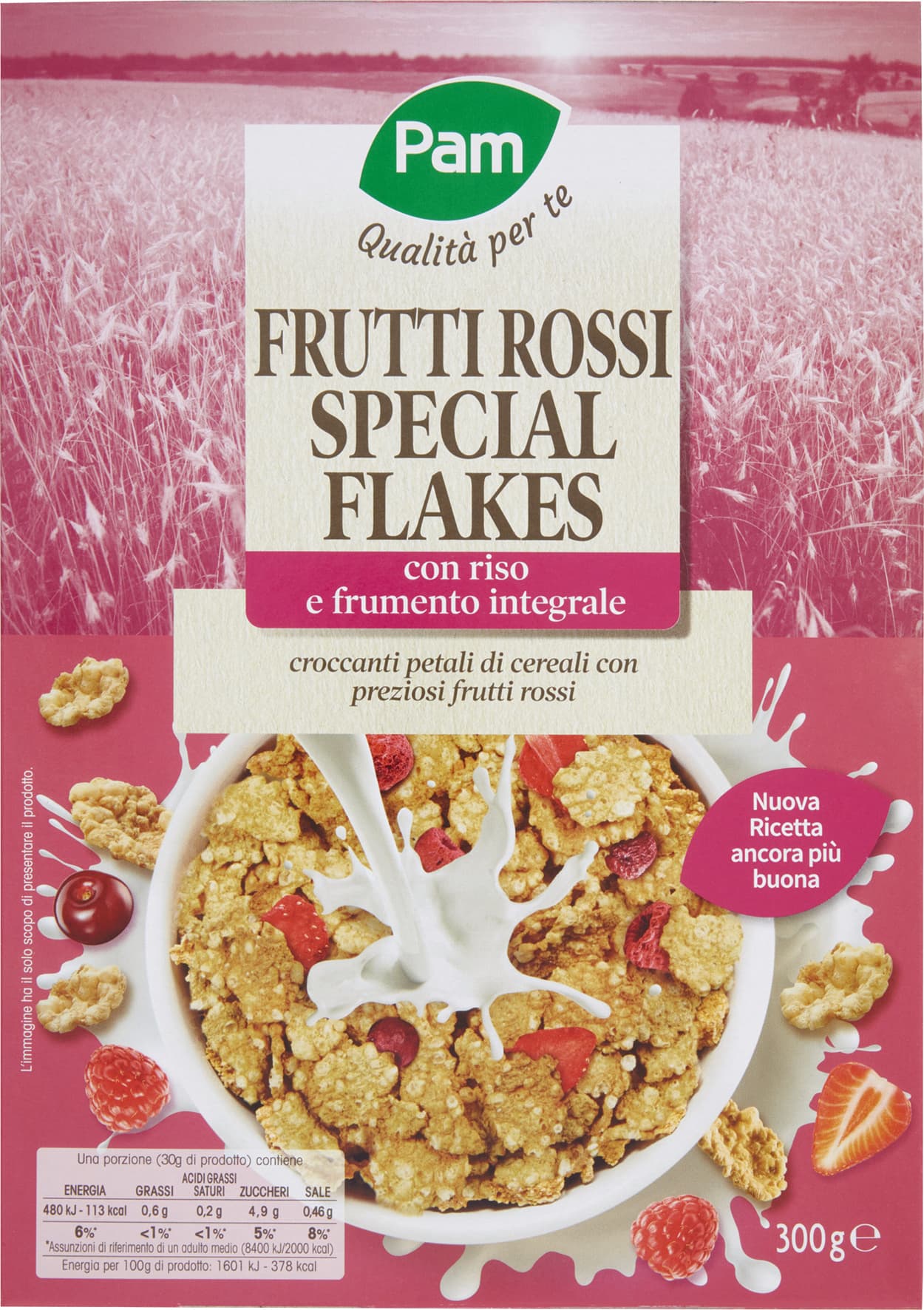 PAM Qualità per te Frutti Rossi Special Flakes con riso e frumento integrale 300 g – immagine 2