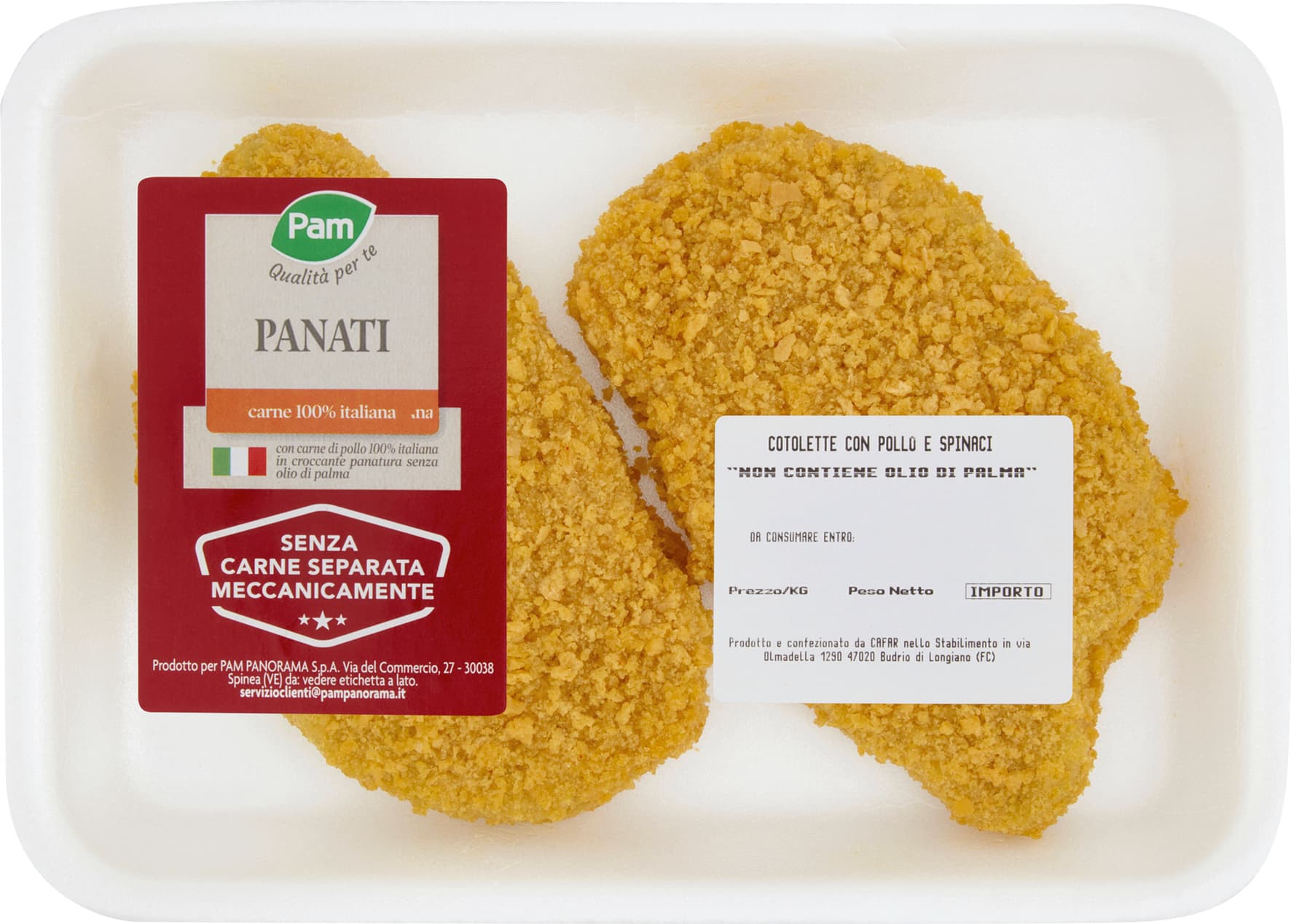PAM Qualità per te Panati Cotolette con Pollo e Spinaci 0,220 kg – immagine 2
