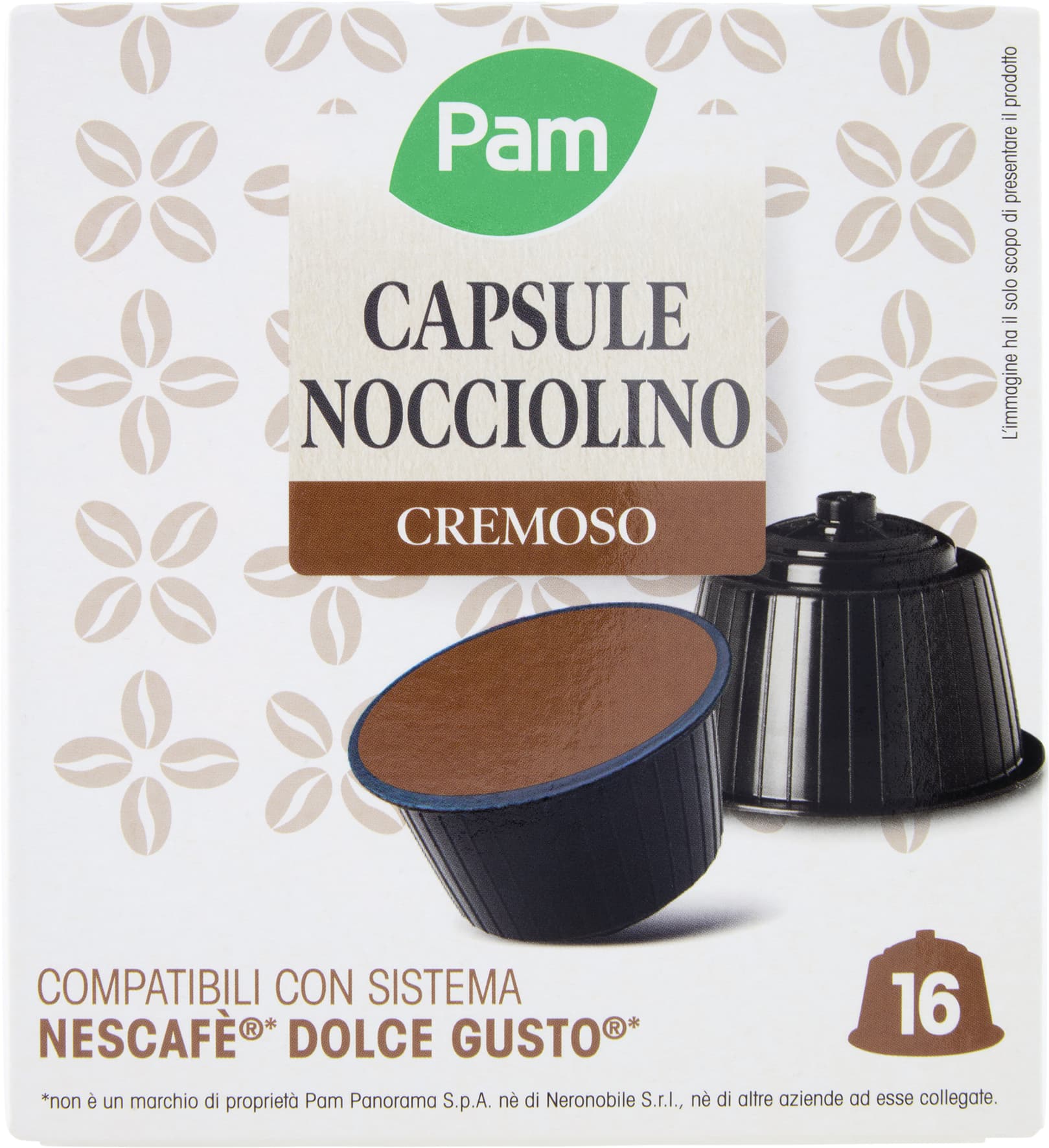 PAM Capsule Nocciolino Cremoso Compatibili Nescafè* Dolce Gusto* 192g (16x12g) – immagine 2