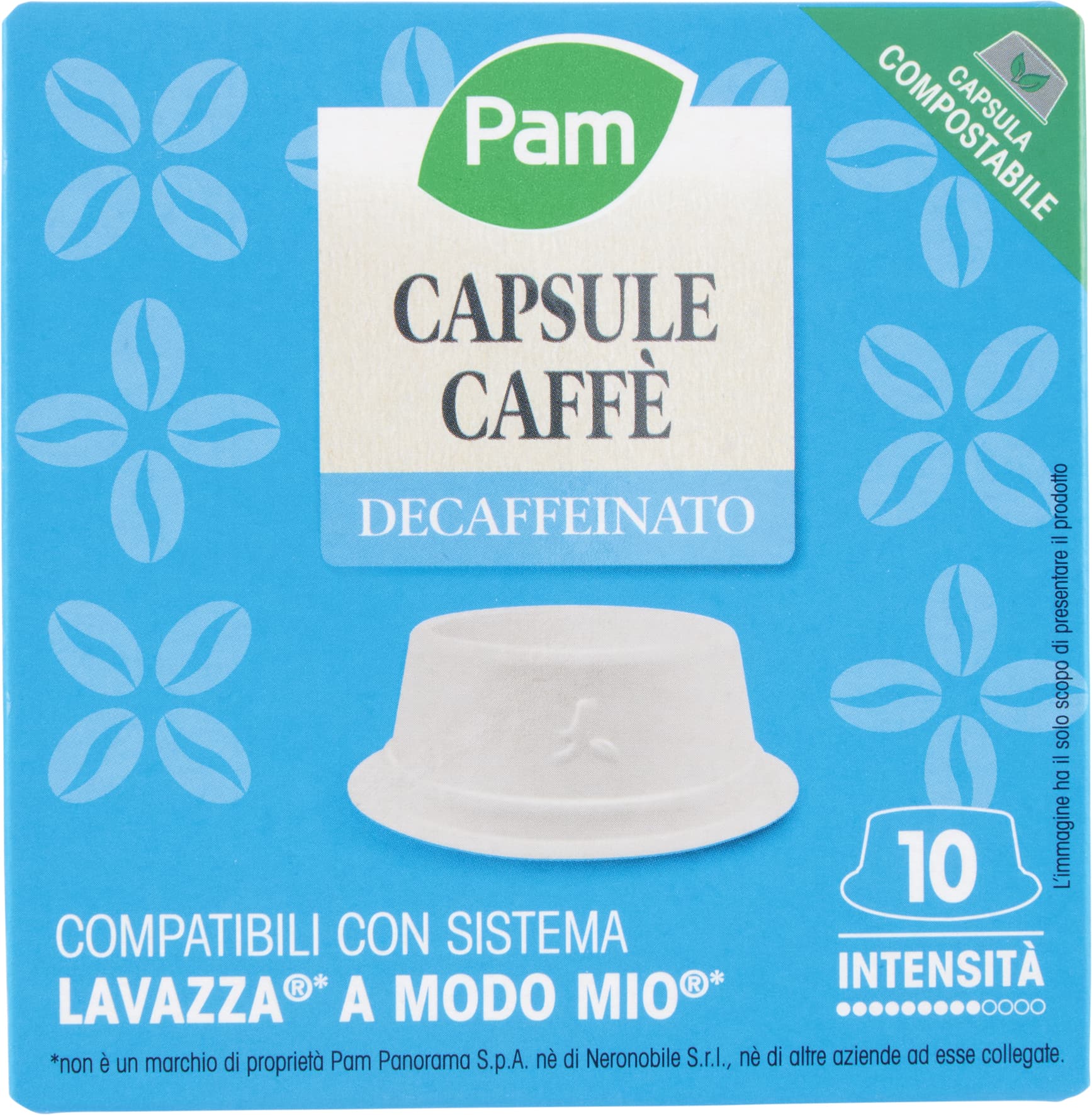 PAM Qualità per te Decaffeinato 10 capsule Compatibili con sistema Lavazza* a Modo Mio* 70g (7gx10) – immagine 2
