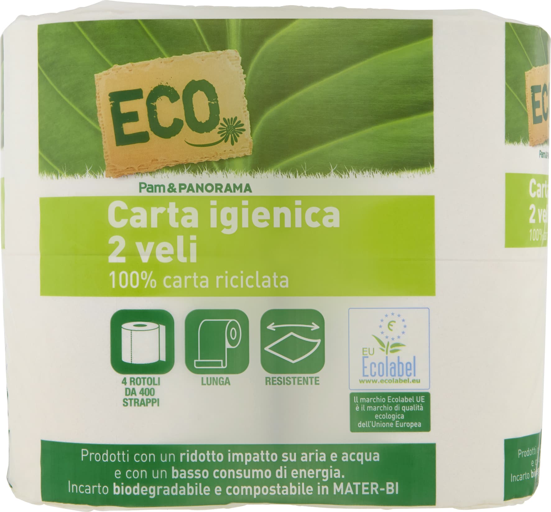 ECO Carta igienica 2 veli 100% carta riciclata 4 rotoli – immagine 2