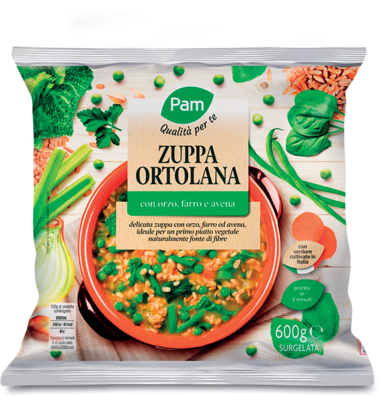 PAM Qualità per te Zuppa Ortolana con orzo, farro e avena Surgelata 600 g – immagine 2