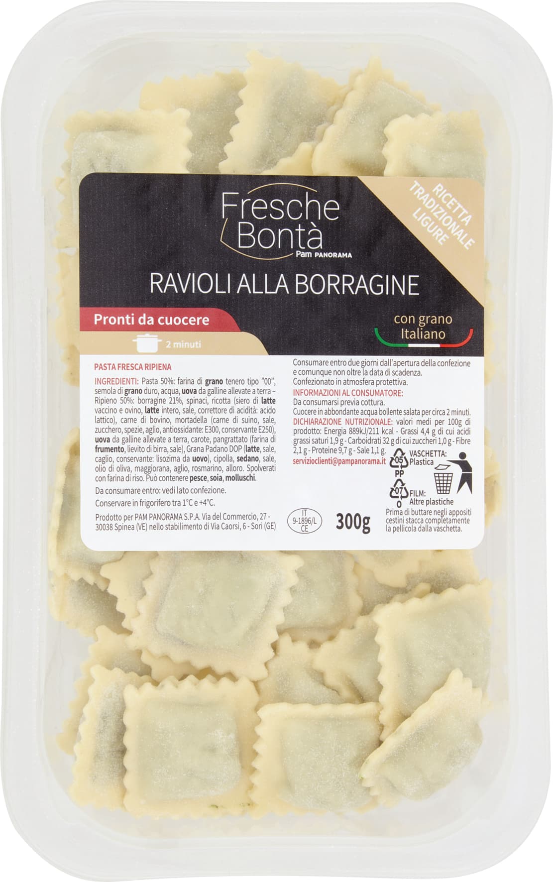 FRESCHE BONTA' Ravioli alla Borragine 300 g – immagine 2