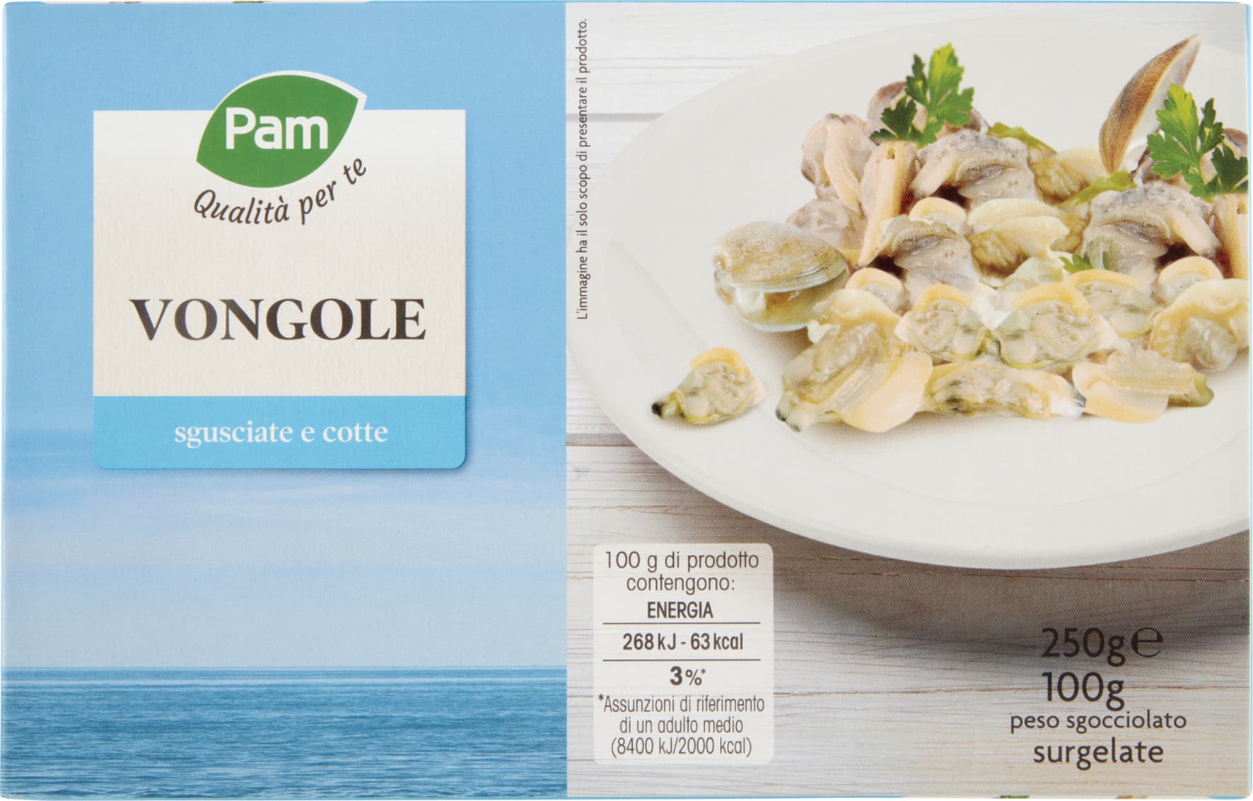 PAM PANORAMA Vongole cotte e sgusciate surgelate 250 g – immagine 2