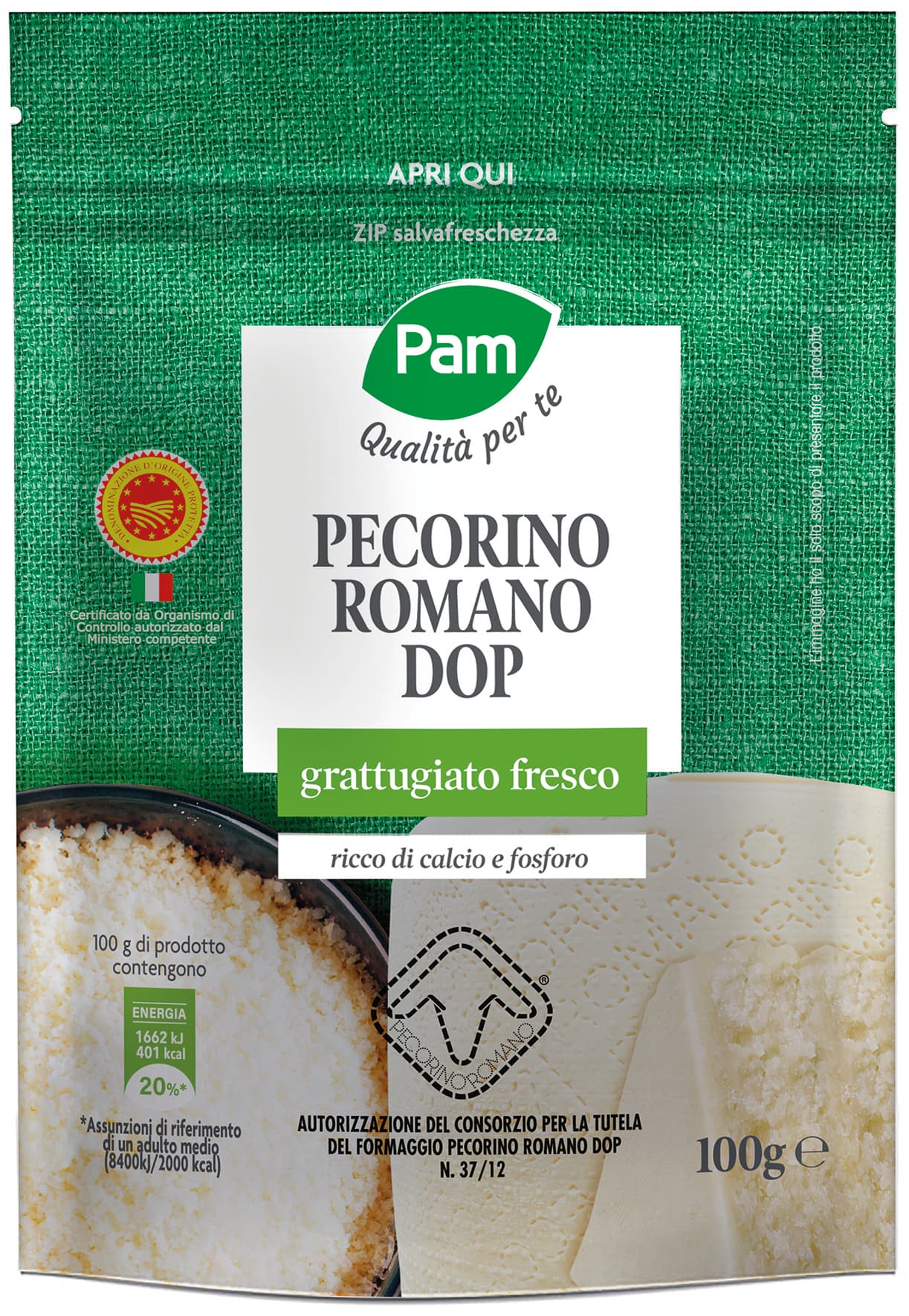 PAM Qualità per te grattugiato Pecorino Romano DOP 100 g – immagine 2
