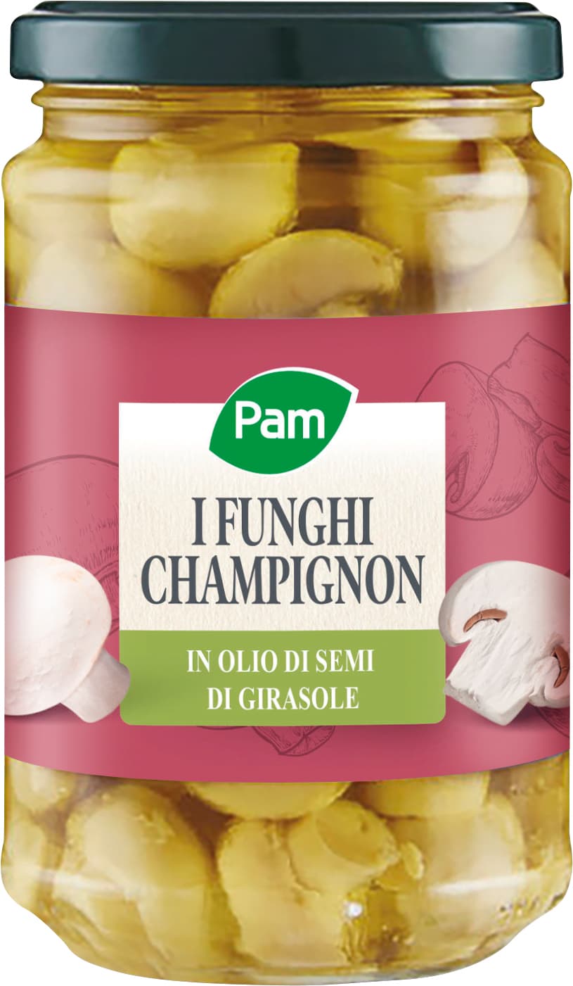 Funghi champignon interi in olio di semi di girasole – immagine 2
