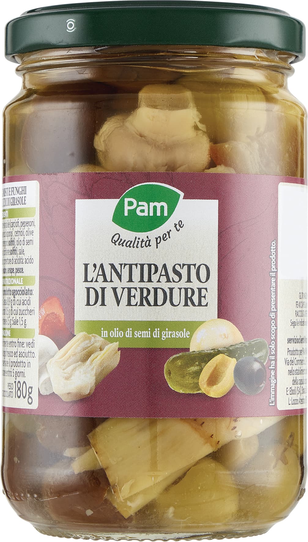 PAM Qualità per te Antipasto di Verdure in olio di oliva 280 g – immagine 2