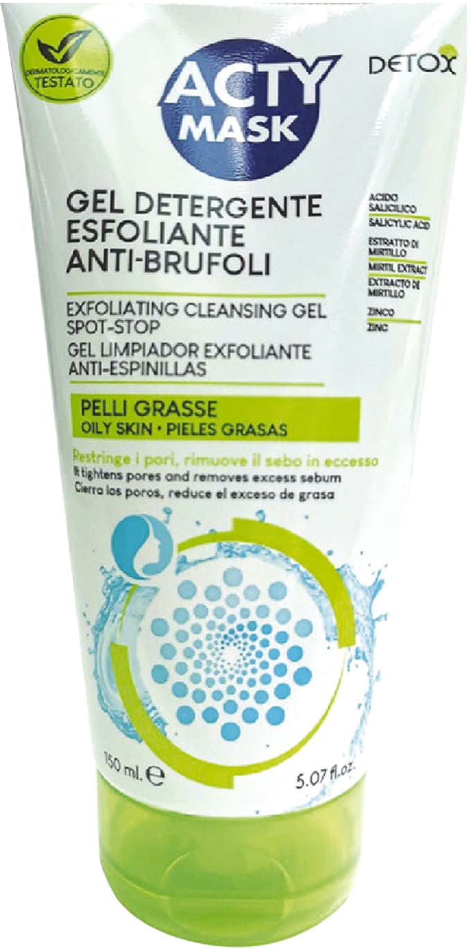 Gel detergente esfoliante antibrufoli acty mask 150 ml – immagine 2