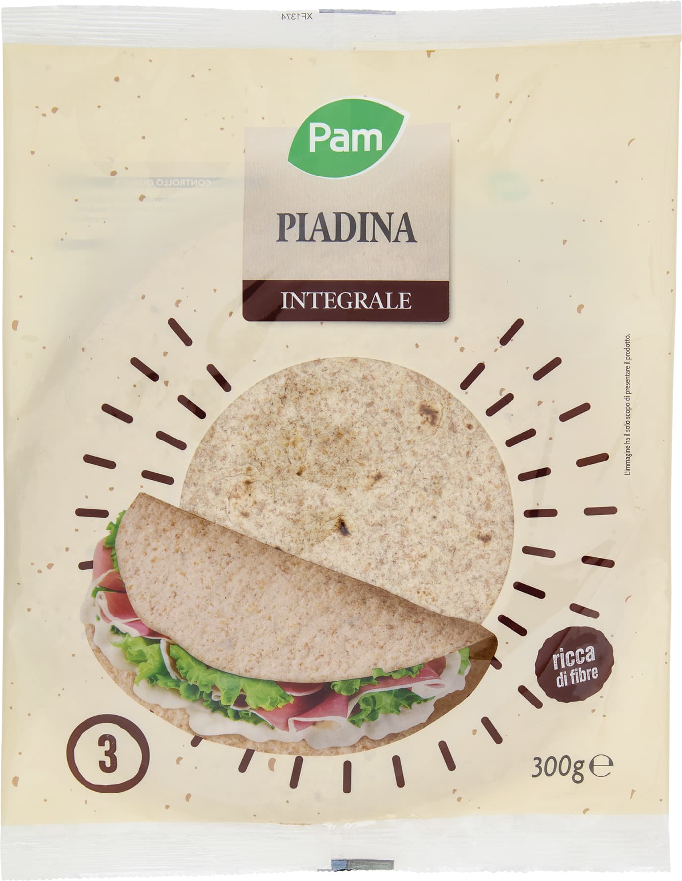 PAM Piadina Integrale 3 x 100 g – immagine 2