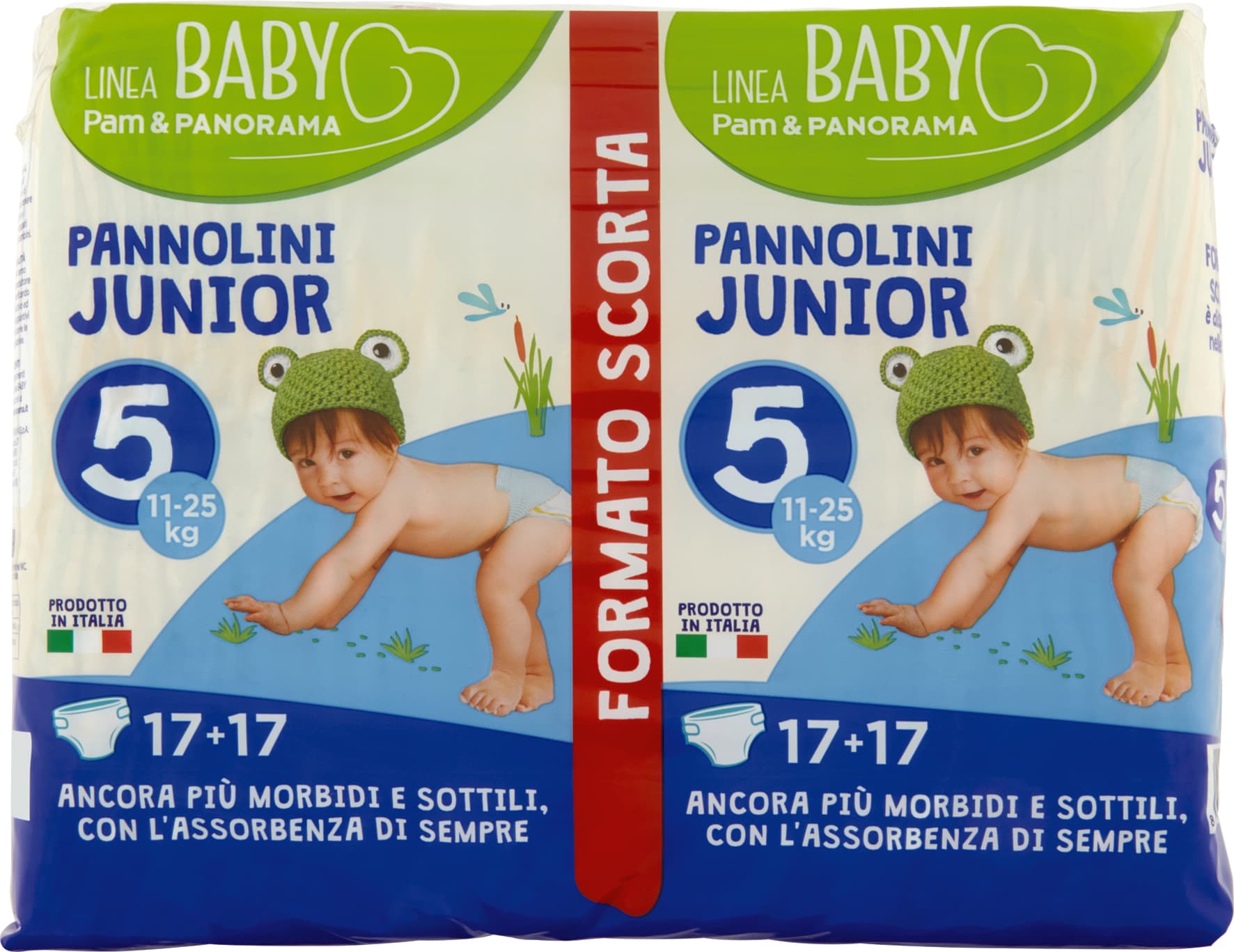 PAM PANORAMA Linea Baby Pannolini Junior Taglia 5 11-25kg 17+17 pz – immagine 2