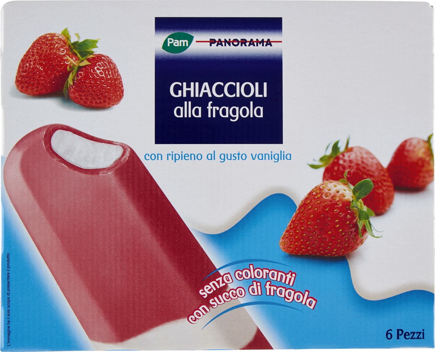 PAM PANORAMA Ghiaccioli alla fragola con ripieno al gusto vaniglia 300g (50g x 6) – immagine 2