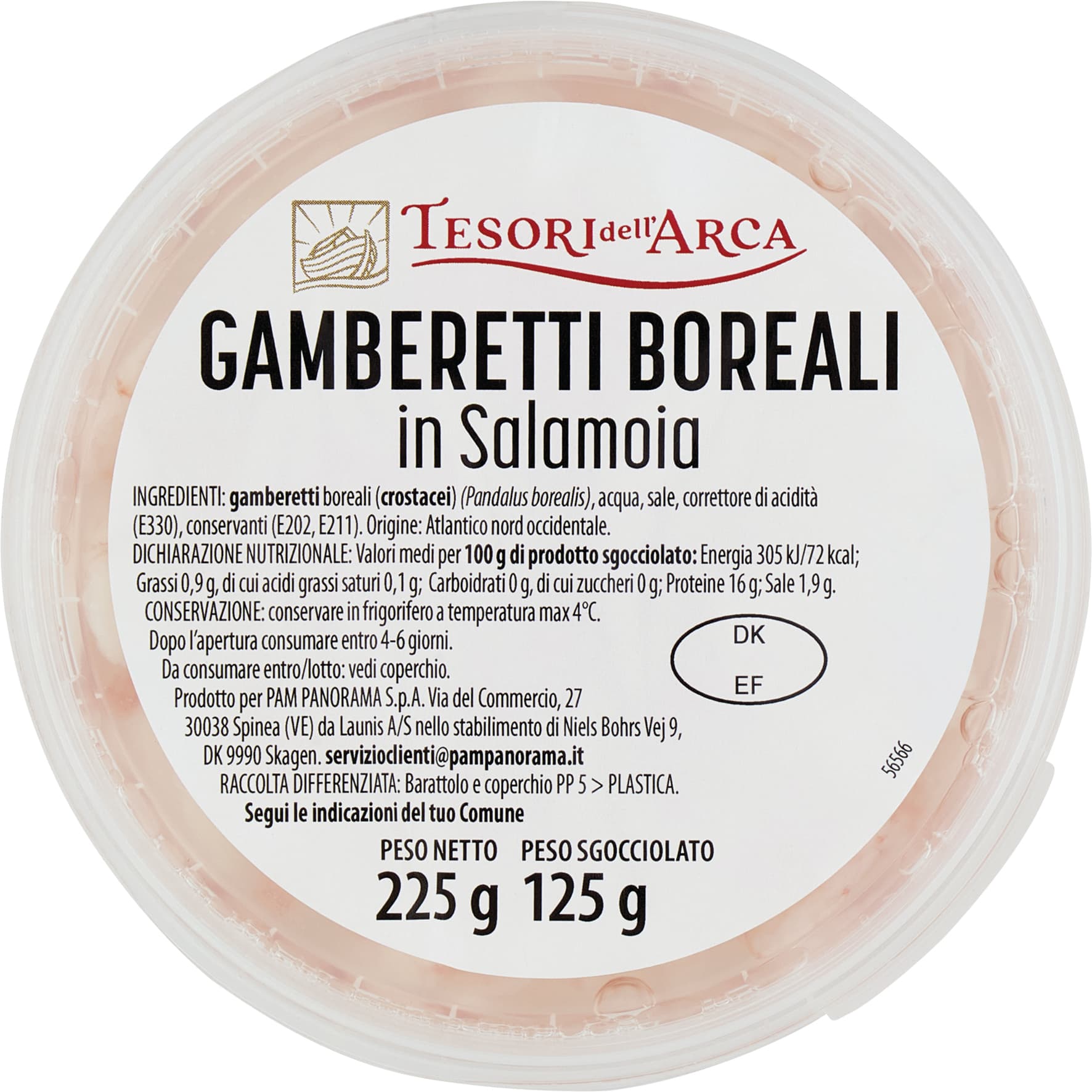 TESORI DELL'ARCA Gamberetti Boreali in Salamoia 225 g – immagine 2