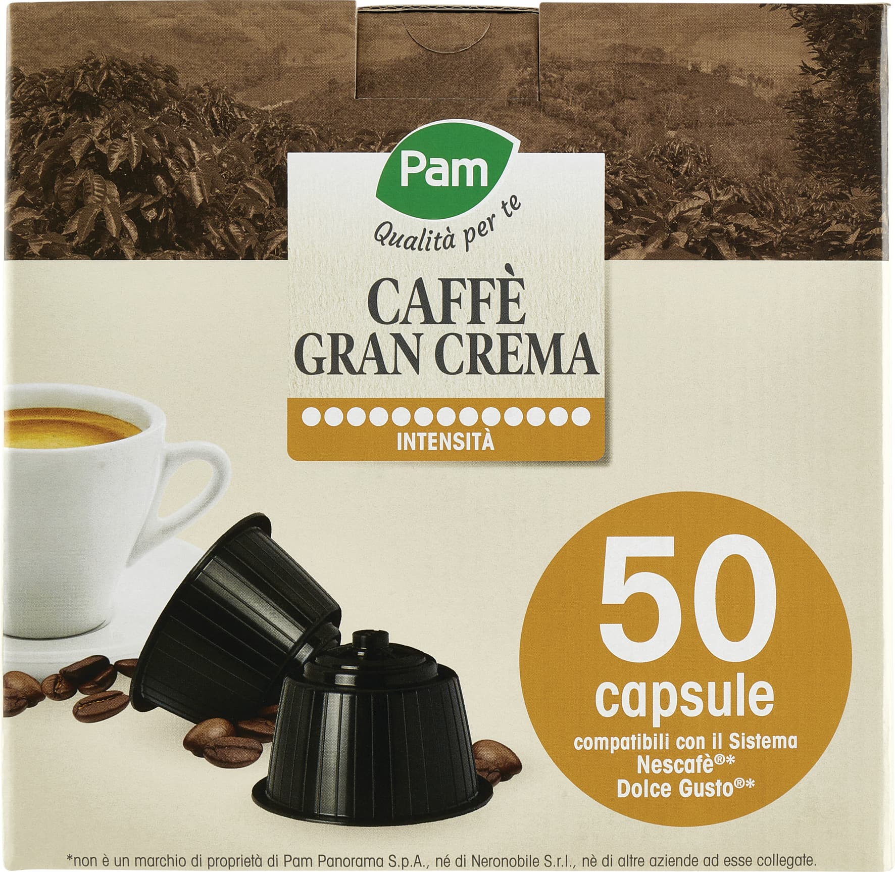PAM Qualità per te Caffè Gran Aroma 50 capsule compatibili Nescafè* Dolce Gusto* 350g (50x7g) – immagine 2