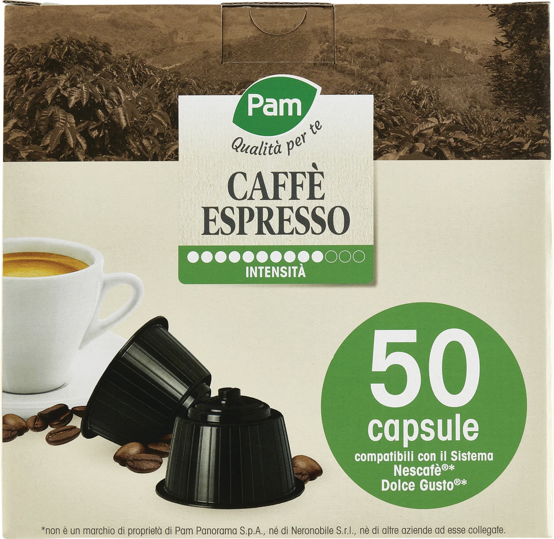 PAM Qualità per te Caffè Espresso 50 capsule compatibili Nescafè* Dolce Gusto* 350g (10x7g) – immagine 2