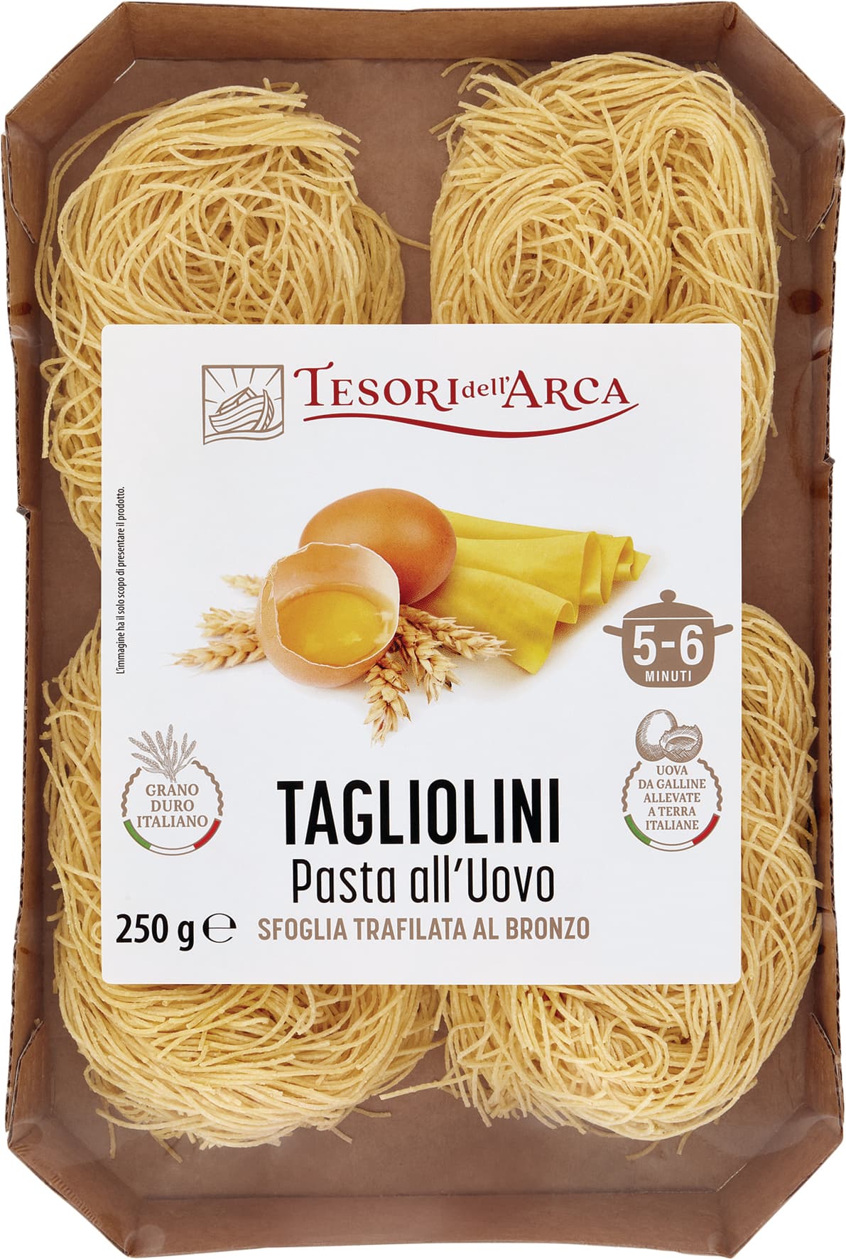 TESORI DELL'ARCA Tagliolini Pasta all'Uovo 250 g – immagine 2