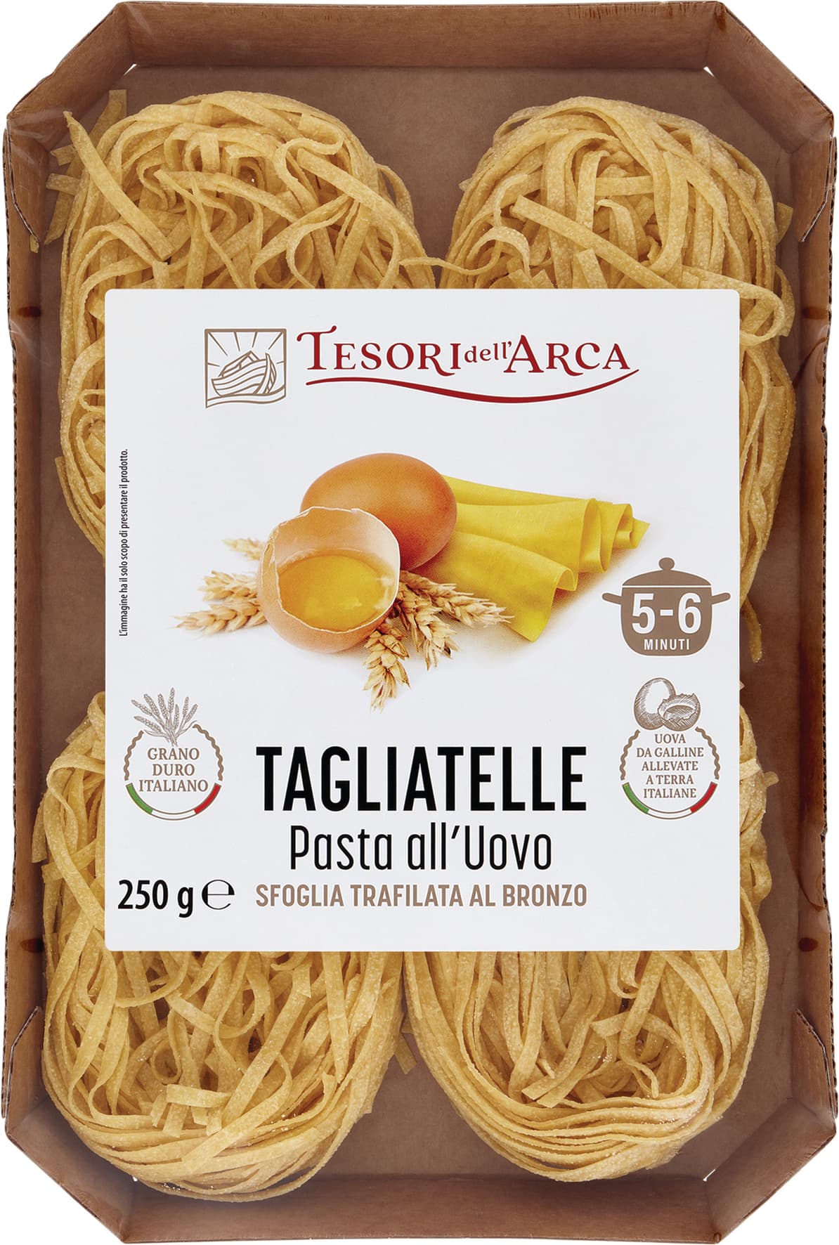 TESORI DELL'ARCA Tagliatelle Pasta all'Uovo 250 g – immagine 2