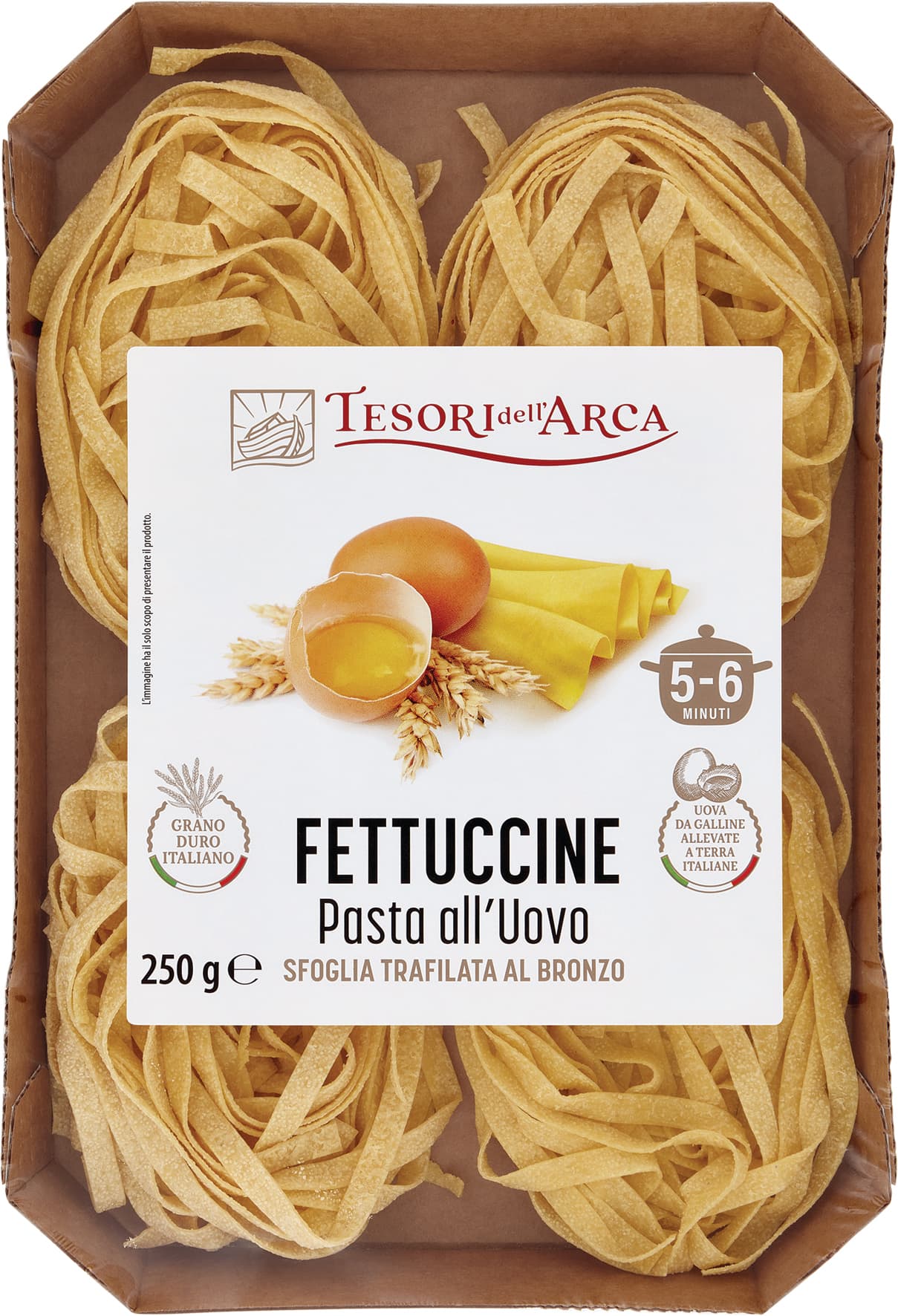 TESORI DELL'ARCA Fettuccine Pasta all'Uovo 250 g – immagine 2