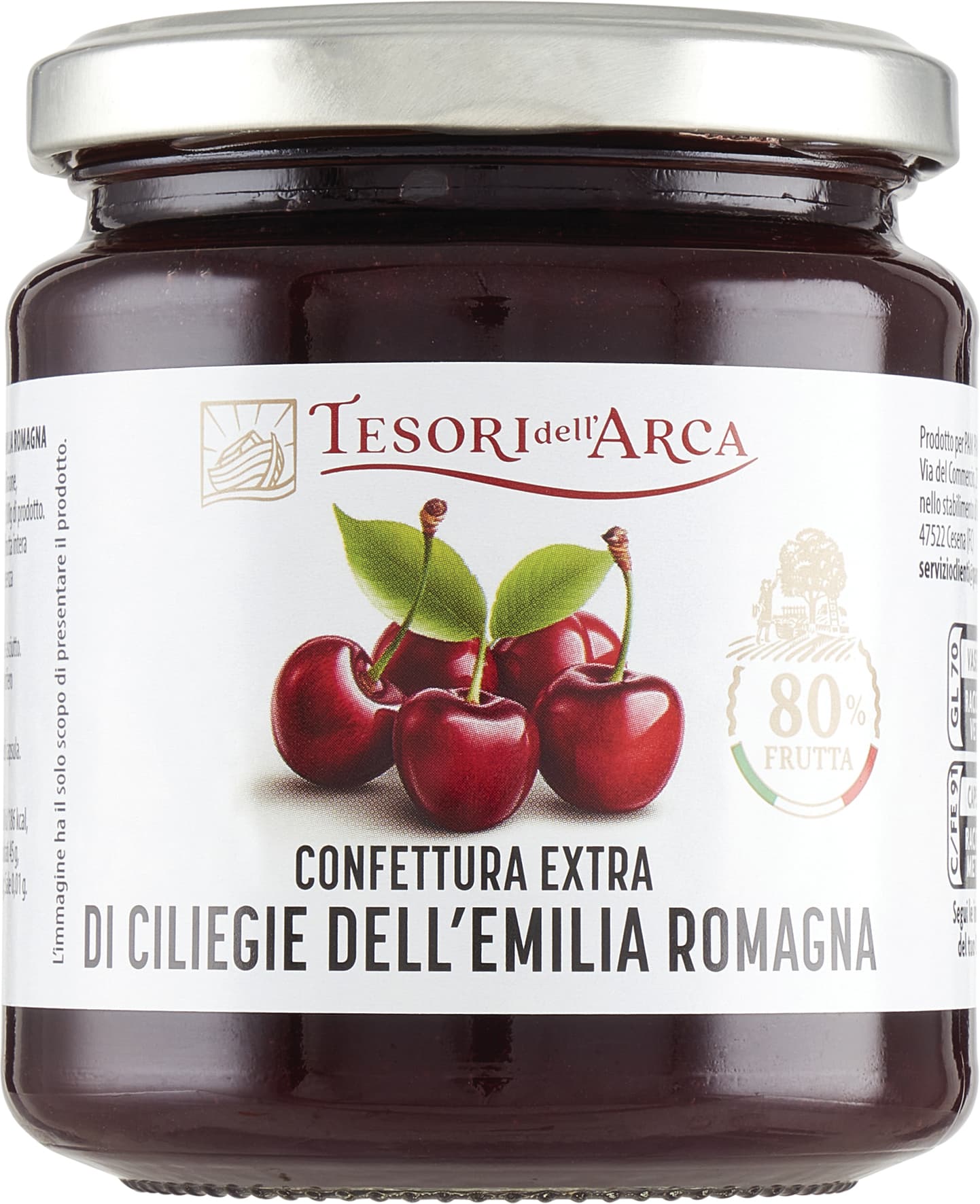 TESORI DELL'ARCA Confettura Extra di Ciliegie dell'Emilia Romagna 340 g – immagine 2