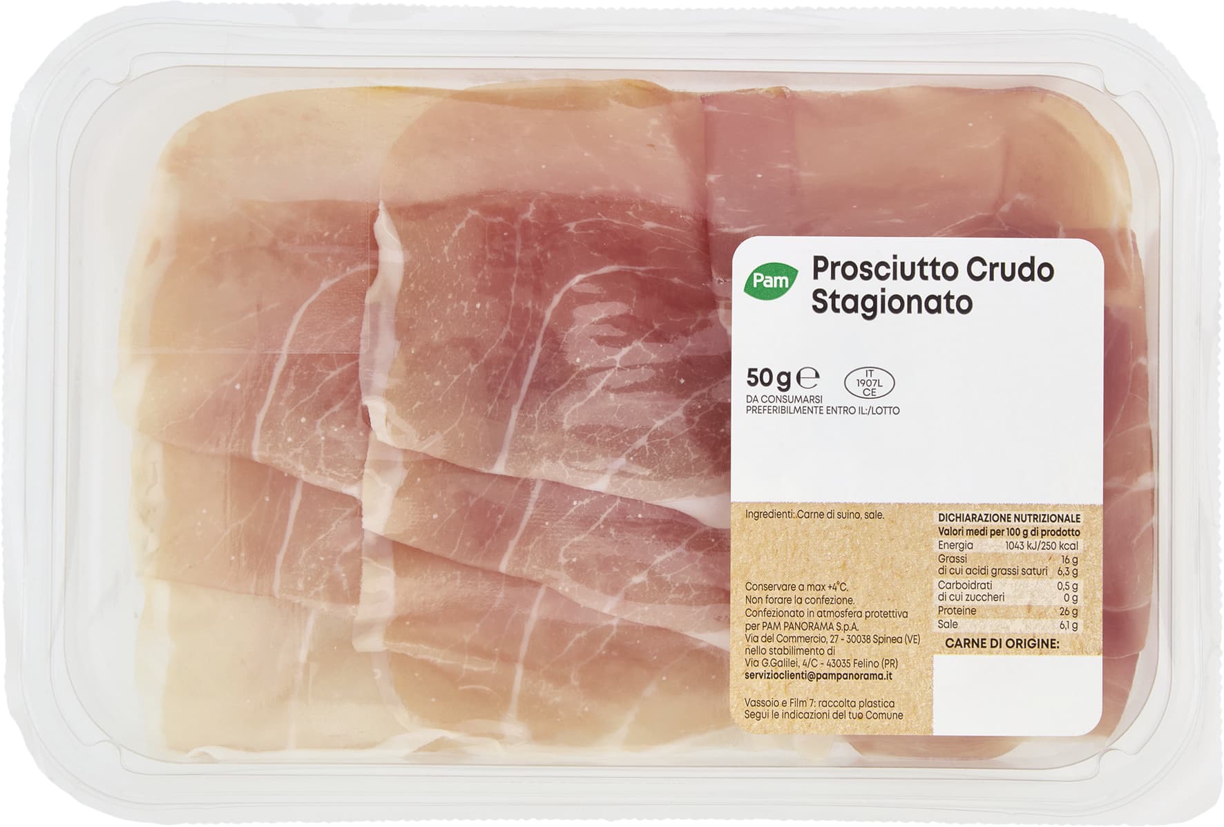 PAM Prosciutto Crudo Stagionato 50 g – immagine 2