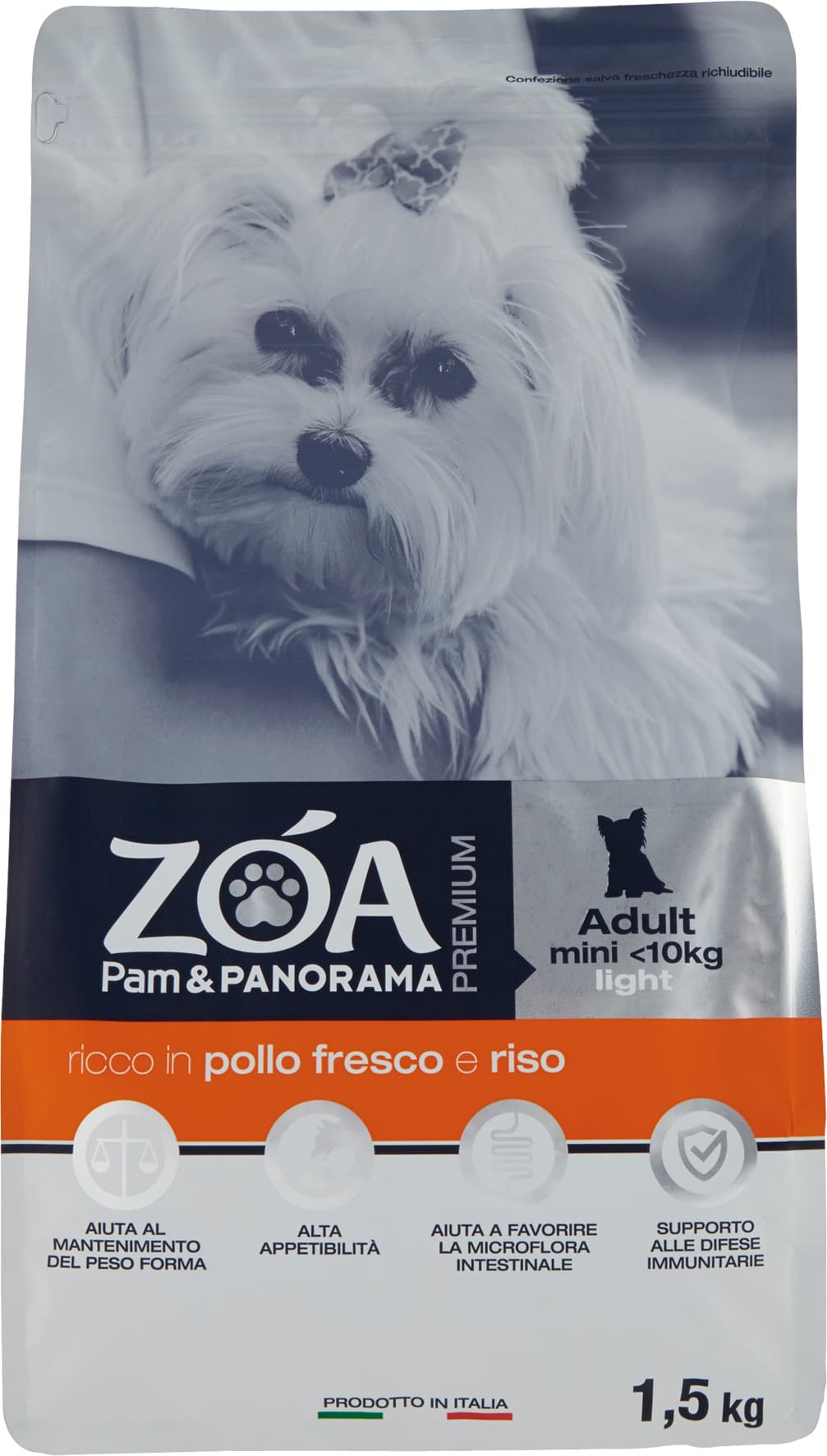 ZOA PREMIUM Adult mini <10kg light ricco in pollo fresco e riso 1,5 kg – immagine 2