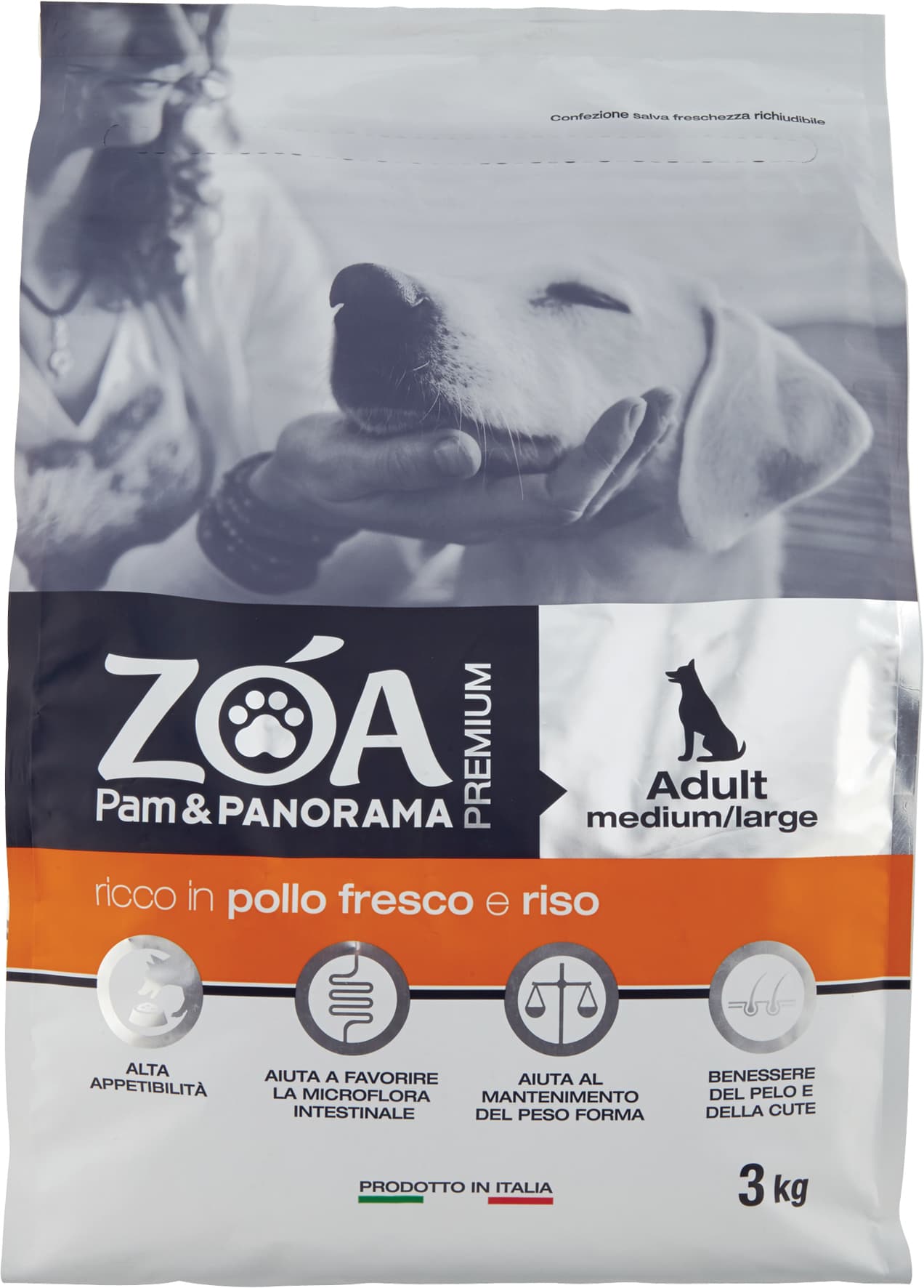 ZOA PREMIUM Adult medium/large ricco in pollo fresco e riso 3 kg – immagine 2